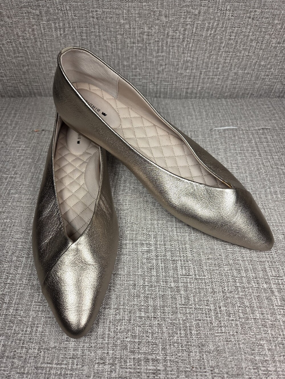 BIRDIES Goldfinch Pointed Toe Gold Flats Women's 12 Shoes $150